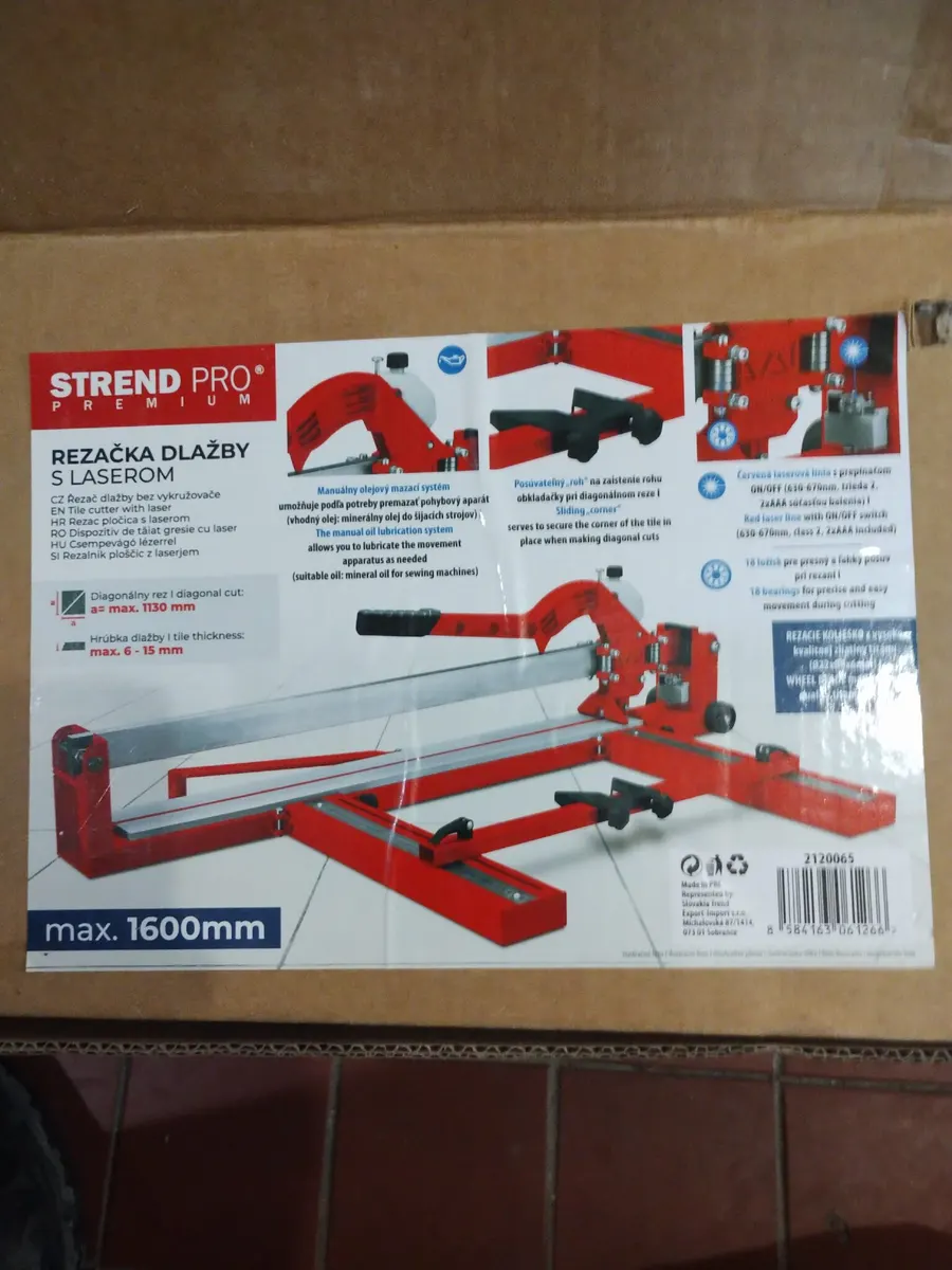 náradie rezačka dlažby s laserom L=1600 mm! Keramika, dlaždice, mramor, terakota, 1x použitá 198€