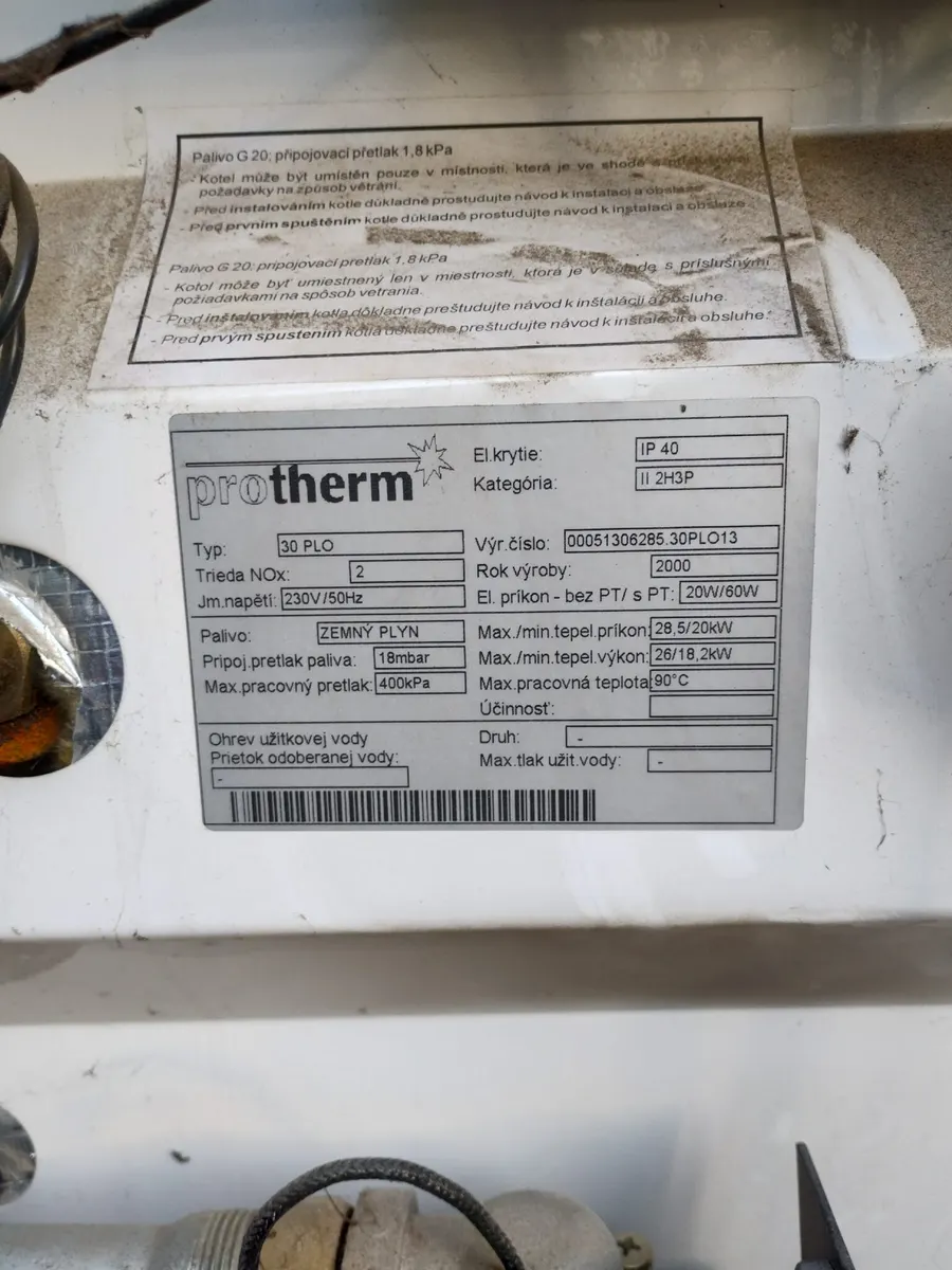 Plynové kotle stacionárne č. 2 Protherm 30PLO 28KW 4 bar. 20/60W 148€