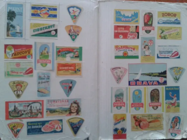 Zbierka krabičiek (obalov) a nálepiek zo syrov ČSSR 1960-1980