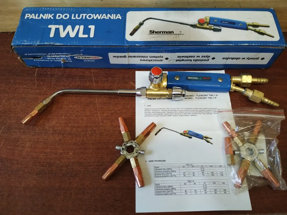 Pájkovací horák propán/O2 zn. Shermen TWL1-P +10 dýz 28€